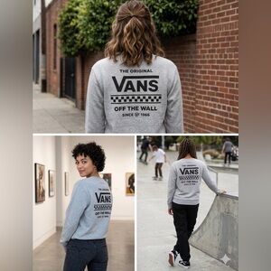 Vans Heather Gray Crewneck Sweater Sz XS